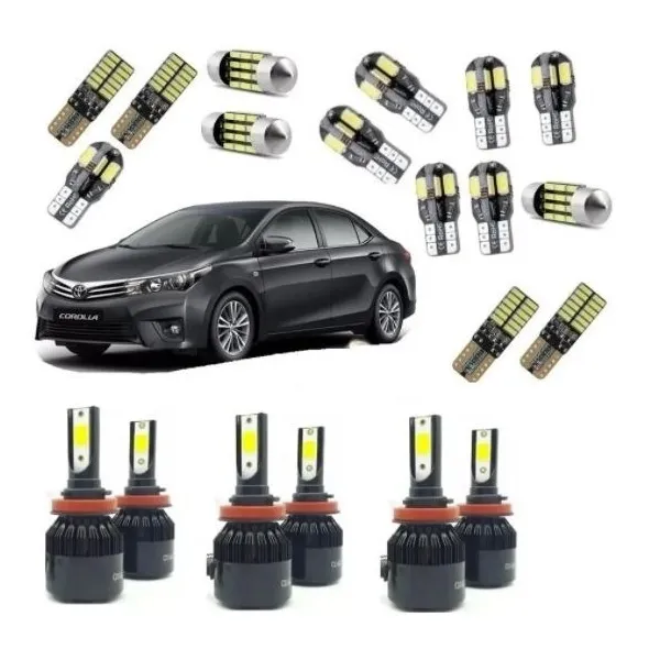 Kit Lampadas Led Premium Techone Corolla 2015 16 17 18 2019