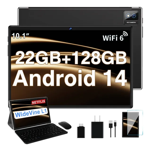 Android 14 Tablet 10.1 22+128gb 5g 8000mah Con Teclado Ratón