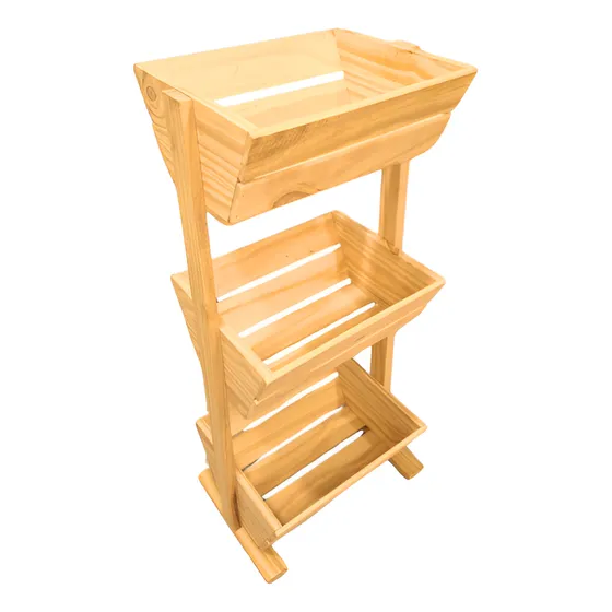 Organizador Verdulero Frutero Canasta Pino 3 Estantes