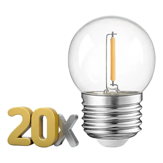 Lampara Foco Filamento Led Gota 1w Vintage Guirnalda X20