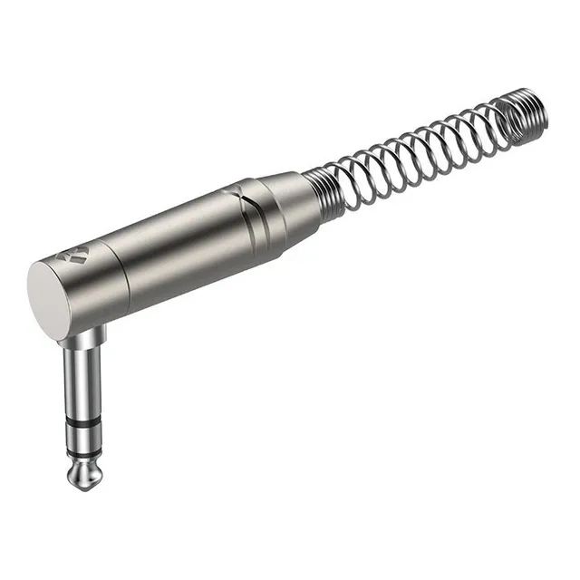 Conector Plug Jack 6,3mm En 90° Estéreo Con Resorte