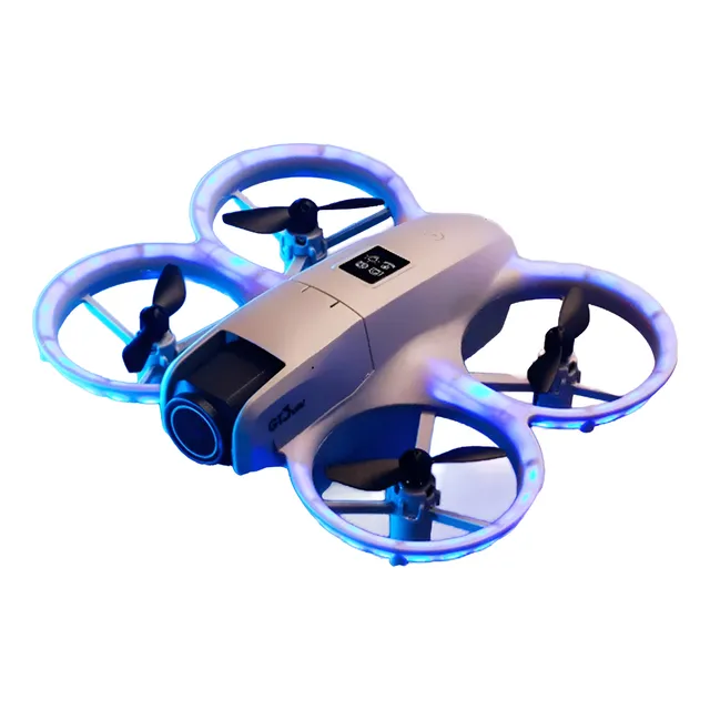 Drone Gt3 Mini Cámara Dual Hd 8k + Gafas Rv Evita Obstaculos Gris
