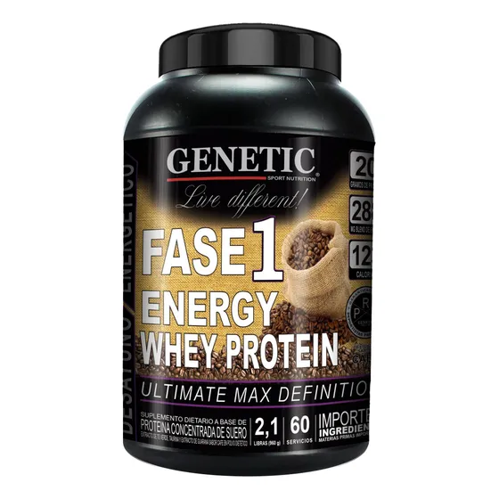 Fase 1 Energy Whey Protein Fortificada Masa Muscular Genetic