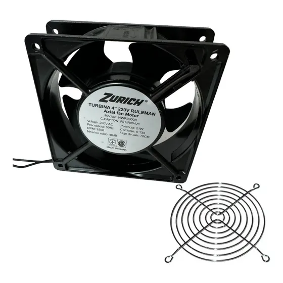 Kit Turbina Cooler 4 PuLG 120x120 Ruleman 220v + Rejilla