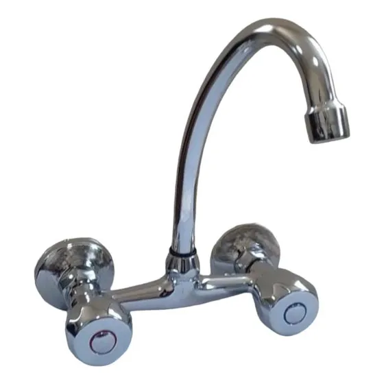Llave Combinación Lavaplatos Al Muro 6 Aurora Color Plateado