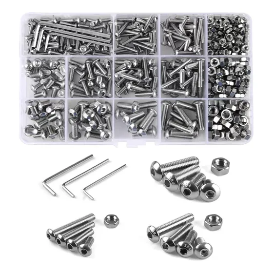 500 Tornillos Cabeza Plana M3 M4 M5 Hexagonal Tuerca Pernos.