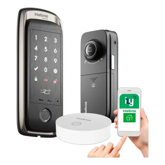 Fechadura Smart De Sobrepor Ifr 2020 Intelbras + Hub Smart