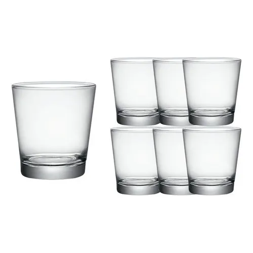 Set X6 Vasos Vidrio Agua Jugo 240 Cc Sestriere Bormioli Color Flint