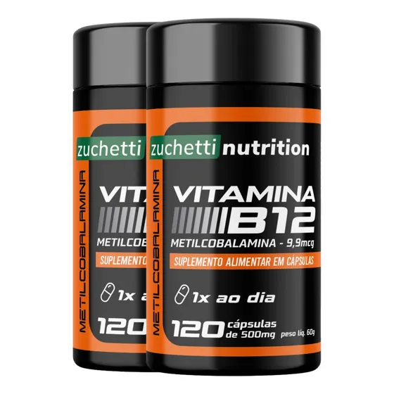 2 Potes Vitamina B12 Metilcobalamina 413% Vd 9,9 Mcg 120 Cap