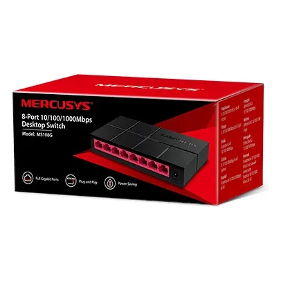 Switch 8 Puertos Gigabit Mercusys Ms108g