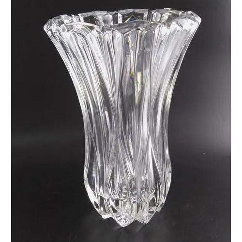 Antigo Vaso Floreiro Em Pesado Cristal Bohemia 10617 Rrdeco