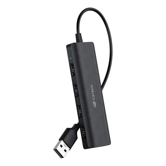 Hub Usb 2.0 4 Portas Hu-230bk C3tech Preto 480 Mbps