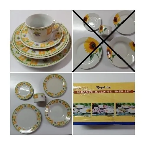 Plato Redondo Porcelana Royal Line 23 Cm - 4 Personas