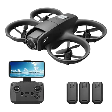 Mini Drone Fpv 4k Plegable Wifi 3 Baterías Cámara Dual Negro