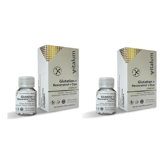 Pack X2 Glutation+resveratrol+q10 Complex Vitalum 30 Cap