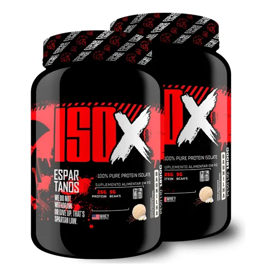 Kit 2x Suplemento Em Pó Whey Protein Isolado Iso X 1800g Sabor Baunilha