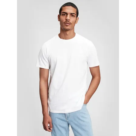 Hombre Polera Gap Cuello Redondo Solida Blanco