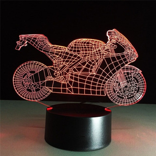 Motocicleta Led 3d Óptica Luz Nocturna Figura De Acción Motocicleta Led 3d Óptica Luz Nocturna Figura De Acción