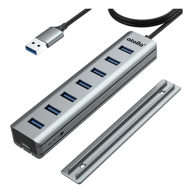 Hub Usb 3.0 7 Puertos Atolla Deslizante Clip Ahorro Espacio