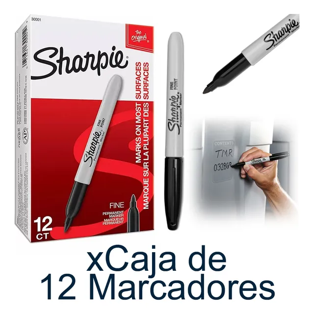 Marcadores Sharpie Permanentes Punta Fina - Negro Azul Rojo