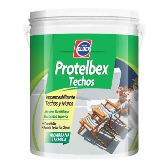Elbex Protelbex Impermeabilizante Techos Y Muros X 20 Lts Color Blanco