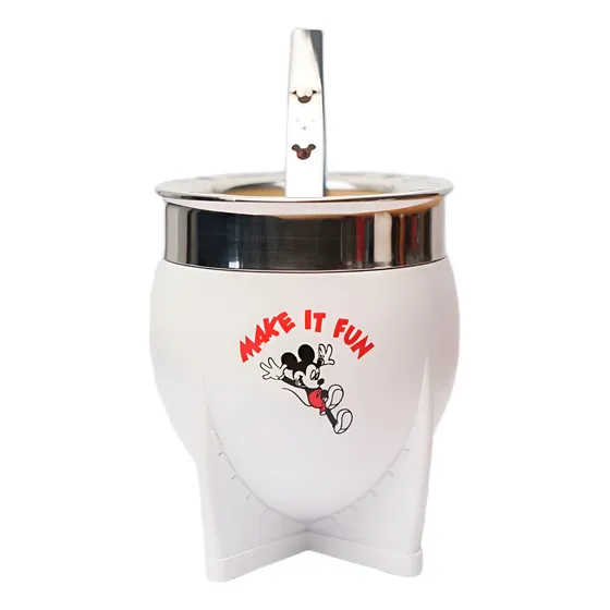 Mate Pampa Xl Mickey Mouse + Bombilla Disney Lic. Oficial