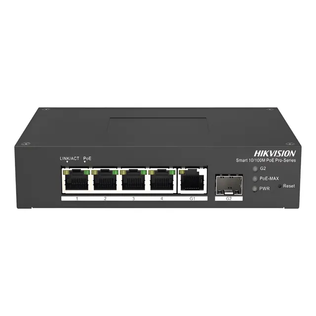 Switch 4puertos Poe Fast Ethernet Hikvision Ds-3t1306p-si/hs