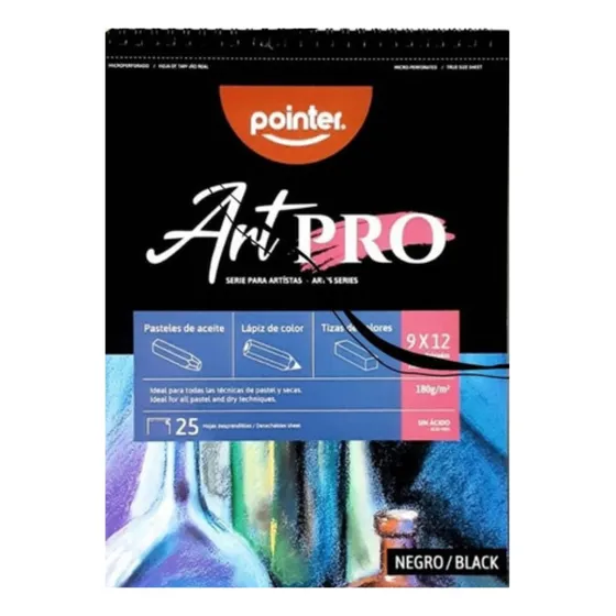 Block De Dibujo Art Pro Lapiz-tiza-pasteles 25h 180g Pointr