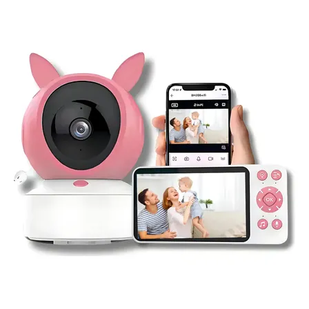 Babá Eletrônica Wi-fi Com Funções De Alarme E Música 127/220v Rosa