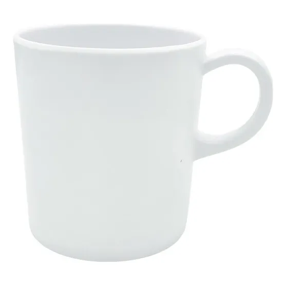 Jarro Mug Taza Desayuno Melamina Blanca 250cc X6 Unidades Zt