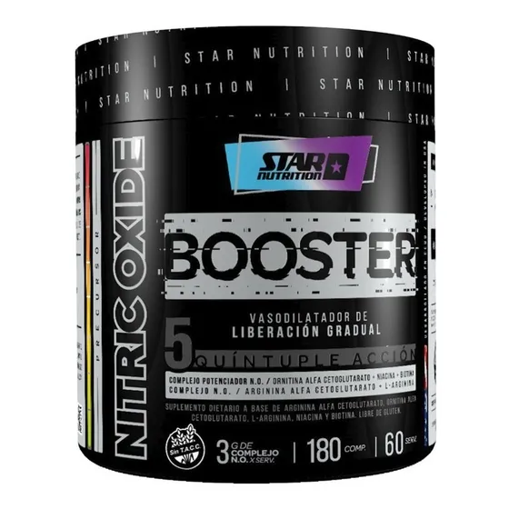 N.o. Booster X 180 Capsulas - Oxido Nitrico Star Nutrition
