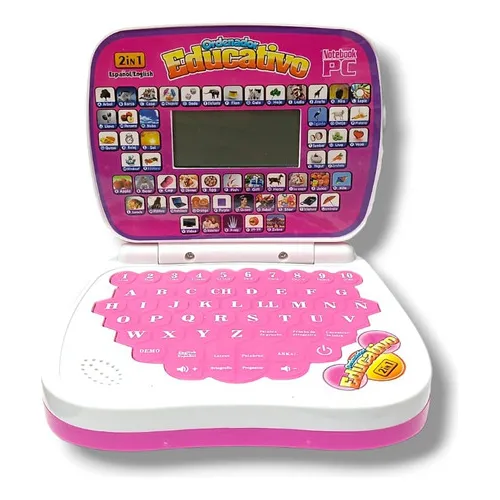 Mini Laptop Mi Primera Computadora De Juguete Azul Color Rosa chicle