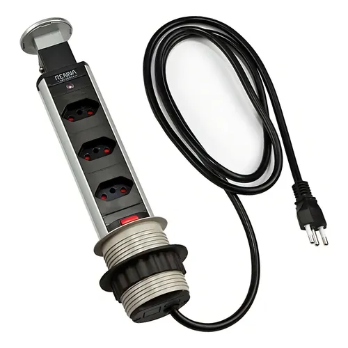 Pino Macho Perlex 2p+t 20a - 1048 Cinza-1048 Preto- Kit C/12 Cor