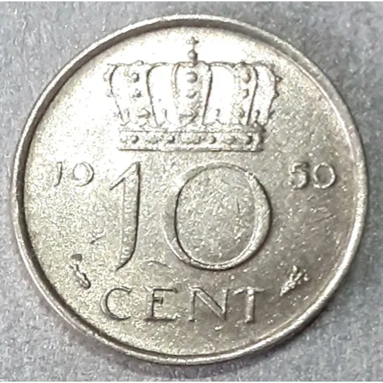 Moeda De 10 Cêntimos De 1950 Origem Holanda. Km#182 Sob* 