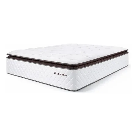 Colchão Casal Molas Ensacadas Com Pillow Top Extra Conforto 138x188cm Premium Sleep Bf Colchões Branco