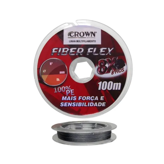 Linha Multifilamento Crown Fiber Flex 8x 0,18mm 24lbs 100m