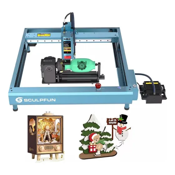 Sculpfun Sf A9 40w Gravador A Laser E Ra Pro Max 4 Em 1 Rolo