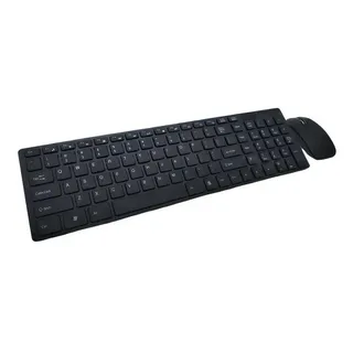 Kit Teclado + Mouse Ăptico Sem Fio Slim PortuguĂȘs Br Preto Kit Teclado + Mouse Ăptico Sem Fio Slim PortuguĂȘs Br Preto