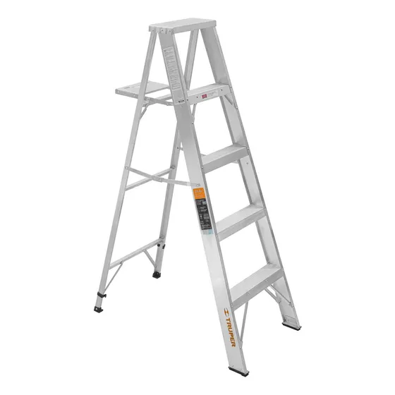 3 Pzas Escalera De Tijera 100% Aluminio Tipo Ll 4 Peldaños, 