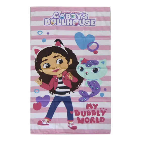 Toalla Playera Infantil La Casa De Gabby Algodón 70 X 130 Cm Color Rosa