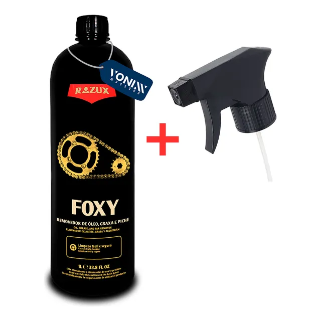 Limpa Corrente Foxy Removedor De Óleo 1l+ Spray Razux Vonixx