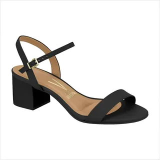 Sandália Feminina Casual Salto Bloco Confortável Vizzano Preto 37 Br