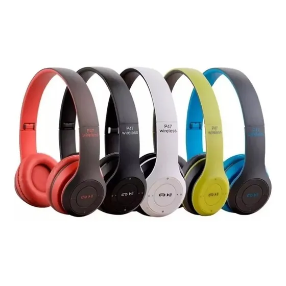 Auricular P47 Bluetooth Vincha Micro Sd Inalambrico Colores
