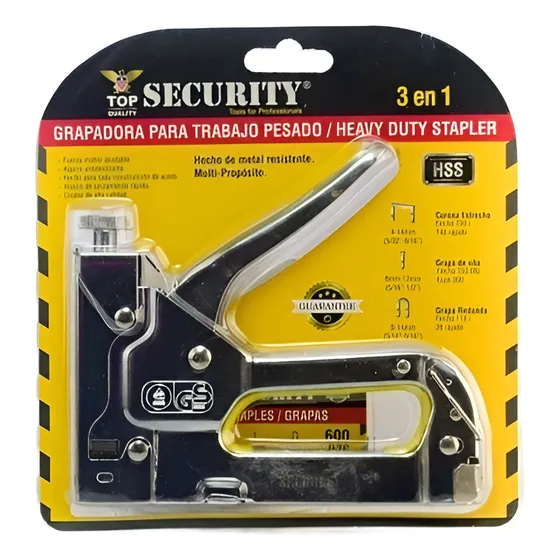 Engrapadora Tapiceria 3 En 1 Security Con 600 Grapas