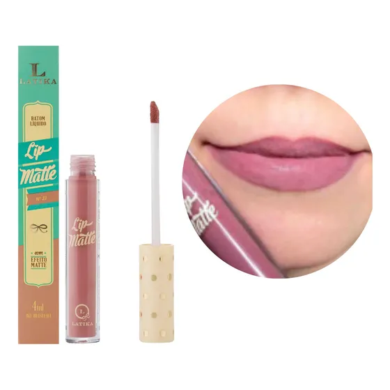 Latika Lip Matte Nude Nº 31 - Batom Líquido 4ml Boca Fosco