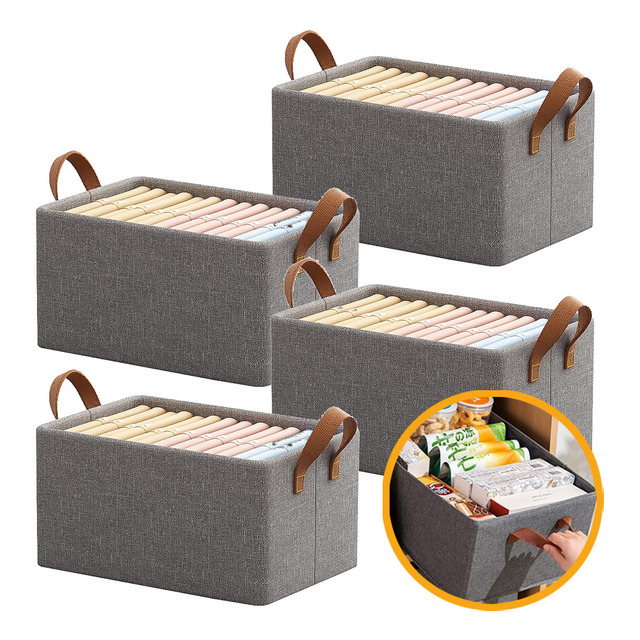 Kit 4 Cesto Caixa Organizadora Dobrável Guarda Roupa Grande Kit 4 Cesto Caixa Organizadora Dobrável Guarda Roupa Grande