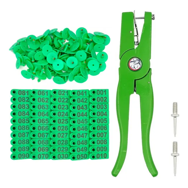 Alicate Aplicador De Brincos Boi Ovelhas + Brincos Numerados