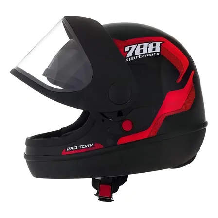 Capacete Integral Pro Tork Sport Moto 788 Rojo Talla 60 con Viseira UV