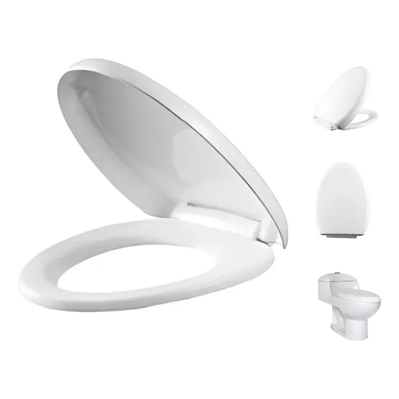 Tapa Asiento Alongado Caída Lenta Blanco