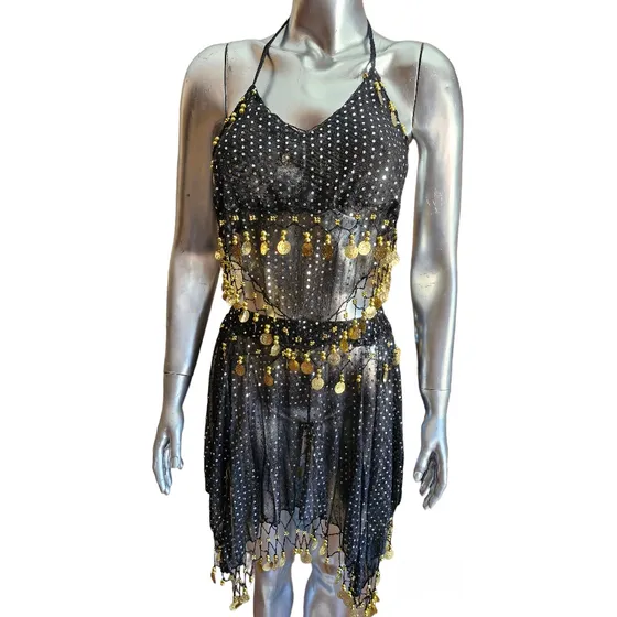 Conjunto Danzas Arabes Belly Dance Adulta Pollera Y Top